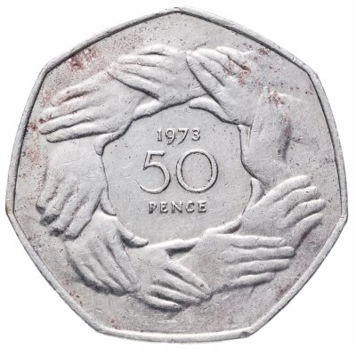 купить Великобритания 50 пенсов (pence) 1973 Вступление в Европейское Экономическое Сообщество