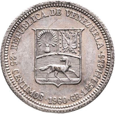 купить Венесуэла 25 сентимо (centimos) 1960