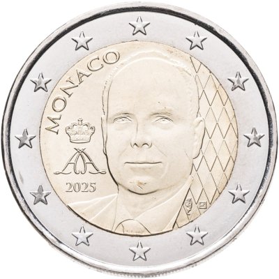 купить Монако 2 евро 2025 "Портрет князя Альбера II" (регулярный чекан)