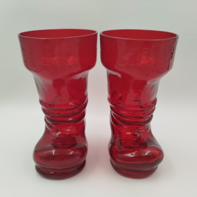 купить Вазы парные "Красные ботфорты" ("Сапоги"), стекло, Европа, 1970-1990 гг.