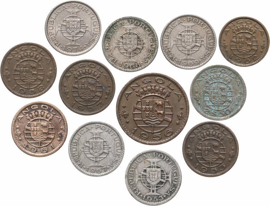 купить Ангола набор из 12 монет 1953-1974