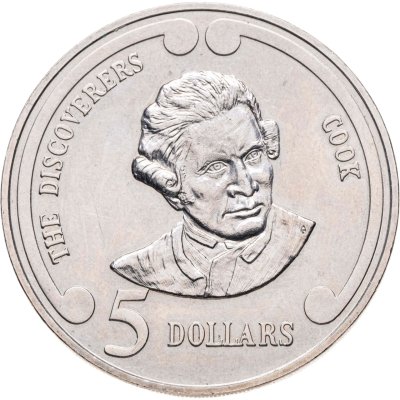 купить Новая Зеландия 5 долларов (dollars) 1992 "Первооткрыватели - Джеймс Кук"