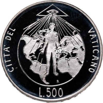 купить Ватикан 500 лир (lire) 1994 "Истинный свет" в футляре