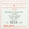 Купить Палау 1 доллар 2011 "Великие победы Феррари - Фил Хилл" в футляре с сертификатом