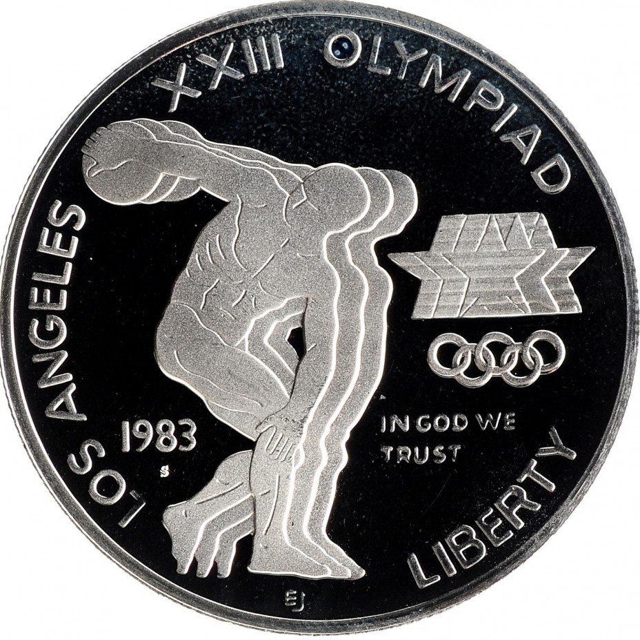 купить США 1 доллар 1983 "XXIII летние Олимпийские Игры - Дискобол" Proof