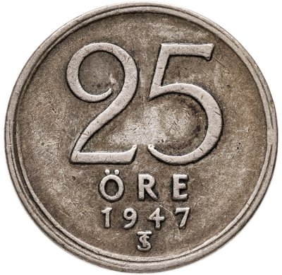 купить Швеция 25 эре (ore) 1947