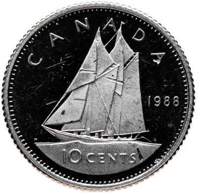 купить Канада 10 центов (cents) 1988