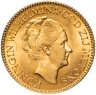 Купить Нидерланды 10 гульденов (gulden) 1925 с портретом Королевы Вильгельмины