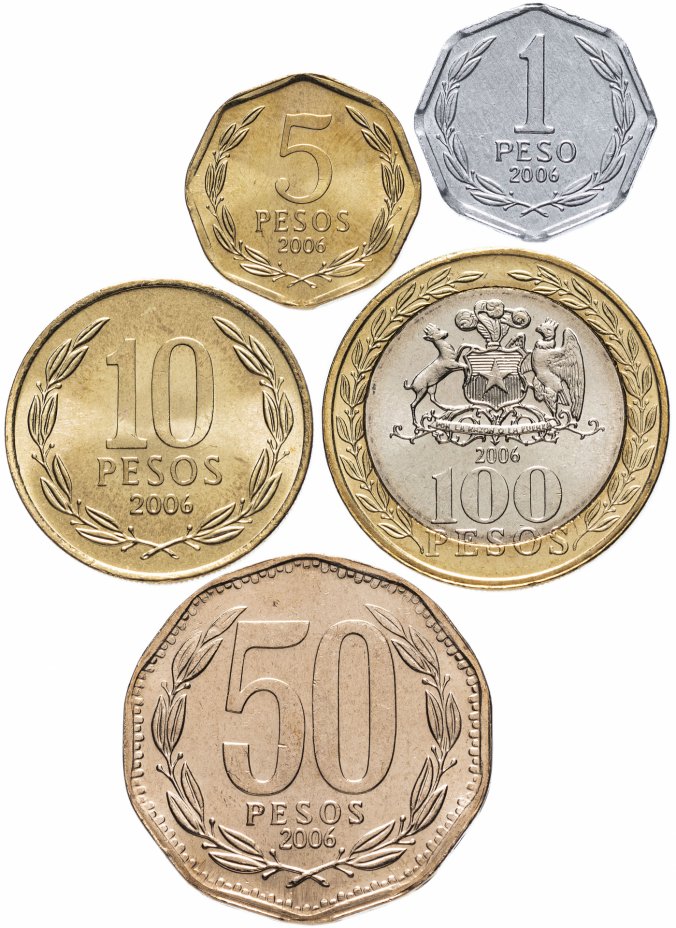 купить Чили набор 5 монет 2006 год