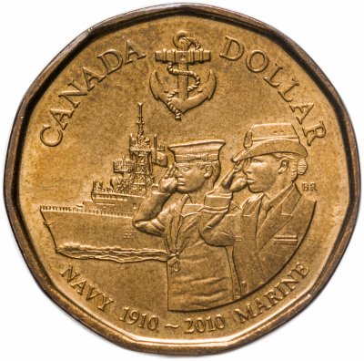 купить Канада 1 доллар (dollar) 2010 100 лет королевскому флоту Канады
