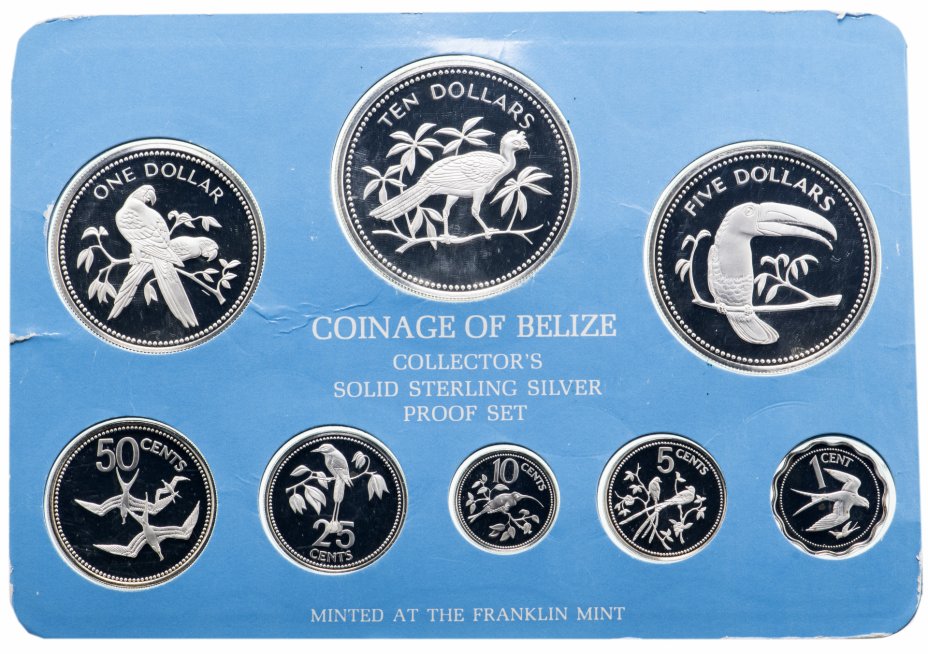 купить Белиз набор из 8-ми серебряных монет 1975