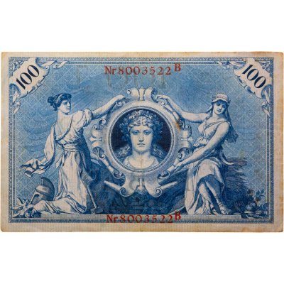 купить Германия 100 марок 1908 красная печать