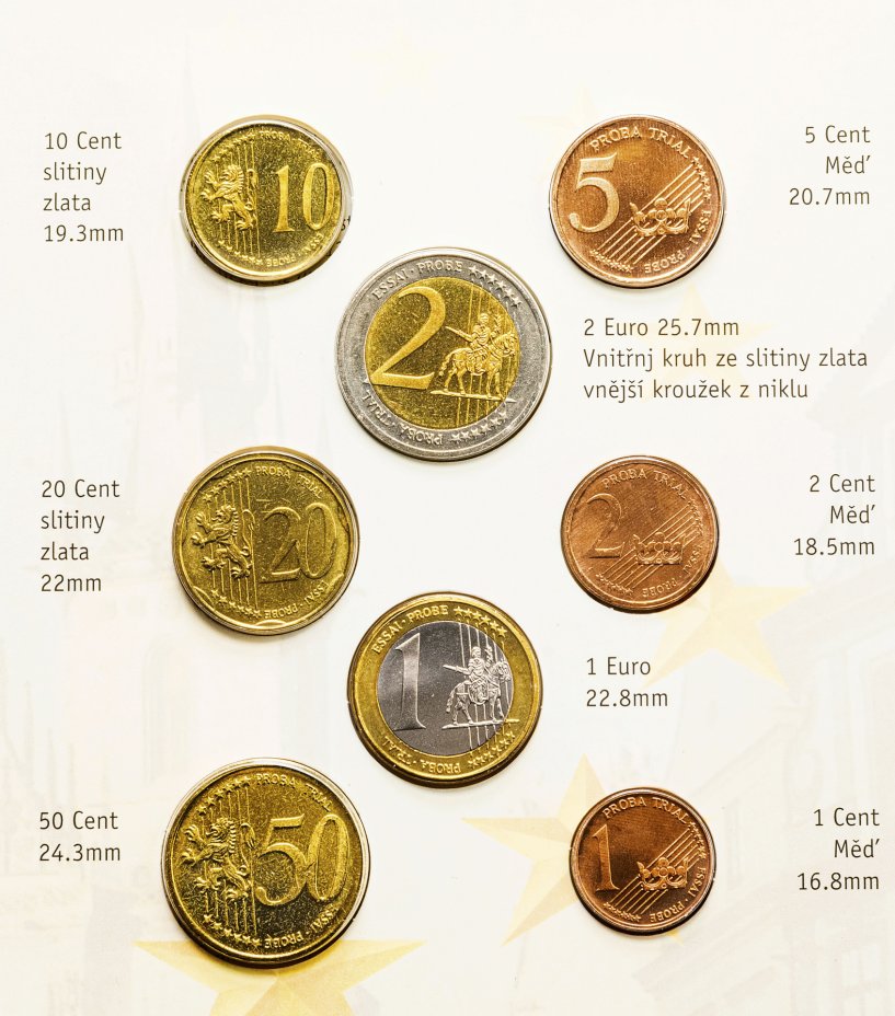 купить Чехия набор монет евро 2004 (пробные) (8 монет в буклете)
