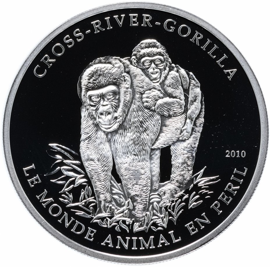 купить Камерун 1000 франков 2010 "Речные гориллы", в футляре с сертификатом