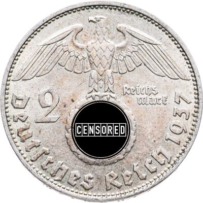 купить Германия, Третий Рейх 2 рейхсмарки 1937, знак монетного двора "D"