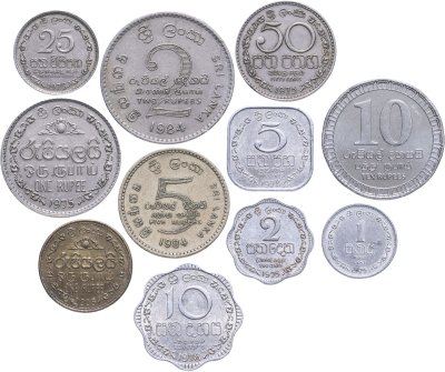 купить Шри-Ланка, набор из 11 монет 1975-2017