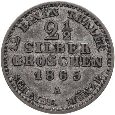 купить Пруссия 2 1/2 гроша 1865 А