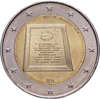 купить Мальта 2 евро 2015 Конституция Мальты - Республика 1974 года