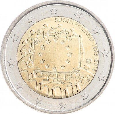 Купить Финляндия 2 евро 2015 "30 лет флагу Европейского союза"