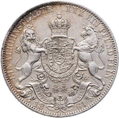 купить Германия, Ганновер 1 союзный талер 1861 "В"