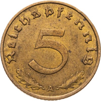 купить Германия (Третий рейх) 5 рейхспфеннигов (reichspfennig) 1938 A