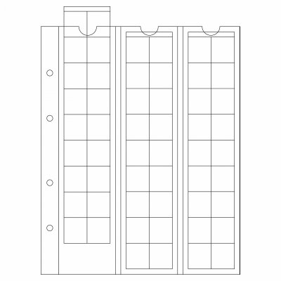 купить Лист Leuchtturm (Германия) формата Optima (200х250 мм) M54 на 54 ячейки для монет до 20мм, 315033