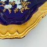Купить Салатник кобальтого оттенка с цветочным декором, фарфор, крытье, деколь, золочение, Франция, 1960-1980 гг.