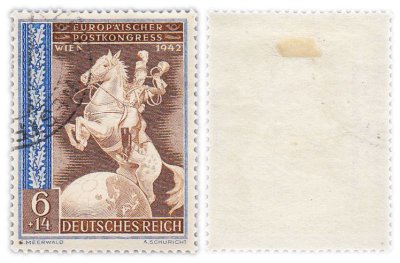 купить Германия, Третий Рейх 6+14 рейхспфеннигов 1942 "Почтовый конгресс Европы в Вене"