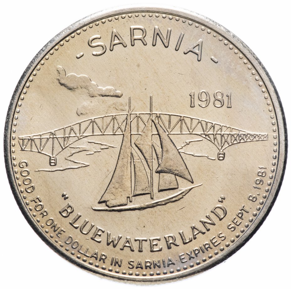 купить Канадский торговый доллар 1981 "Мост "Blue Water". Сарния"