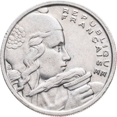 купить Франция 100 франков (francs) 1955 B знак монетного двора: "B" - Бомон-ле-Роже