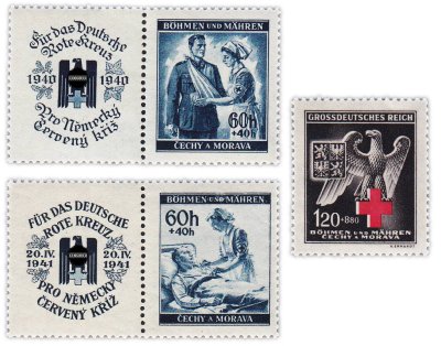 купить Богемия и Моравия, Третий Рейх набор из 3 марок 1939-1944