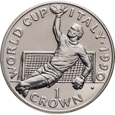 купить Гибралтар 1 крона 1990 "Чемпионат мира по футболу 1990 - вратарь"