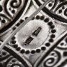 Купить Брошь в балтийском стиле (сакта) с полукруглой вставкой из янтаря, серебро 875 пробы, мастерская "Ригас Гравиерис", Латвия, СССР, 1956 г.