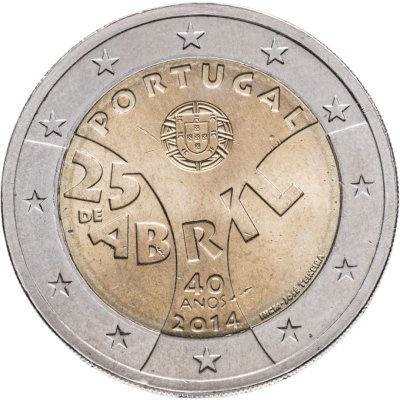 купить Португалия 2 евро 2014 "40 лет Революции гвоздик"