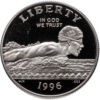 купить США 50 центов (1/2 доллара, half dollar) 1996 S "XXVI летние Олимпийские Игры, Атланта 1996 - Плавание"