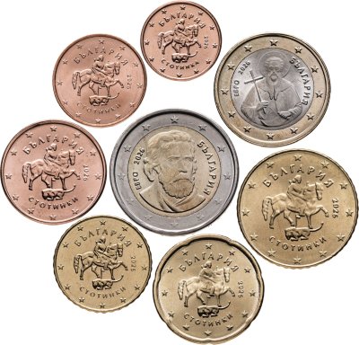 купить Болгария первый годовой набор из 8 евро монет 2026