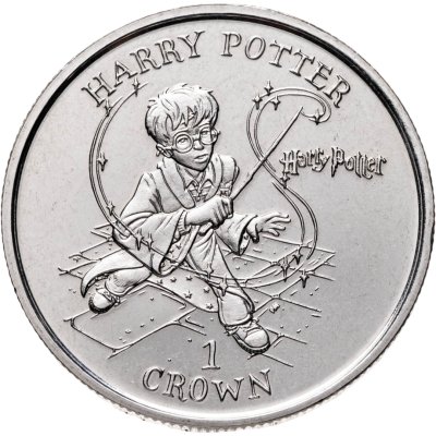купить Остров Мэн 1 крона (crown) 2001 "Гарри Поттер с волшебной палочкой"