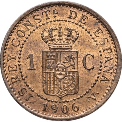 купить Испания 1 сентимо (sentimo) 1906