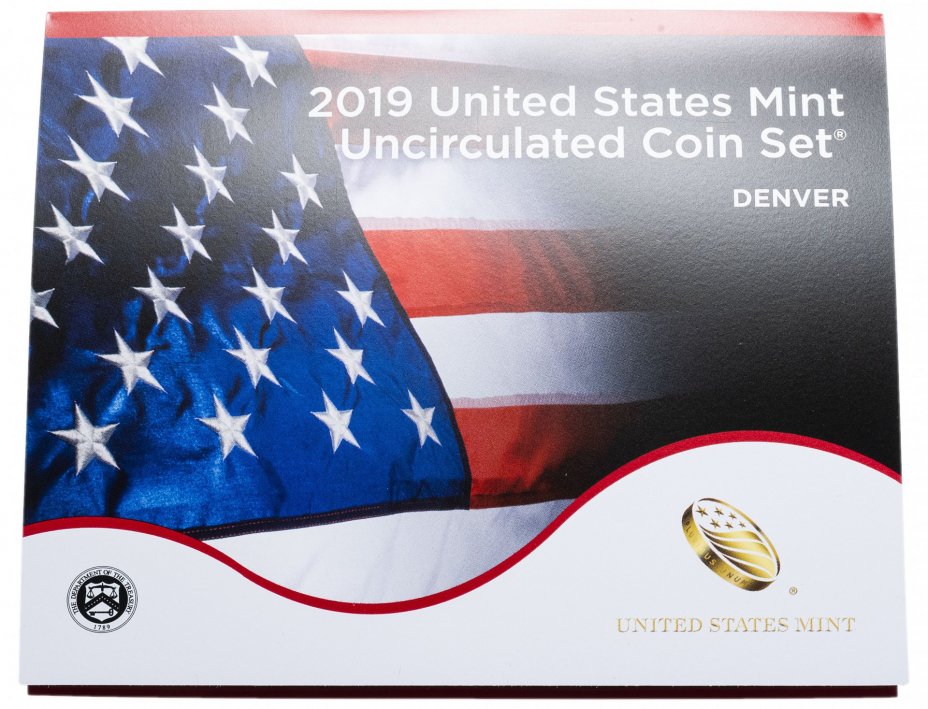 купить США официальный набор монет 2019  P, D (21 монета), включая 1 цент W