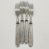 Купить Набор из 4-х столовых вилок с фигурным изображением на ручке, нержавеющая сталь, Павловский завод художественных металлоизделий им. С.М. Кирова, СССР, 1960-1980 гг.