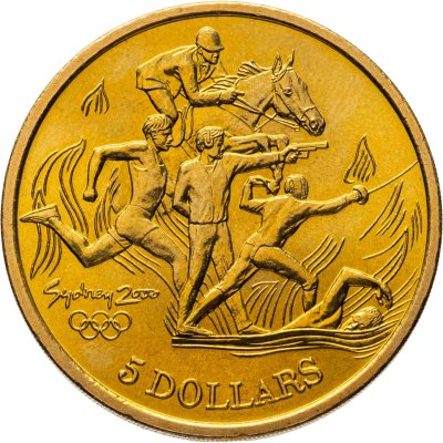 купить Австралия 5 долларов 2000 Олимпийские игры в Сиднее - Современное пятиборье
