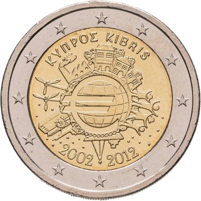 купить Кипр 2 евро 2012 "10 лет евро"