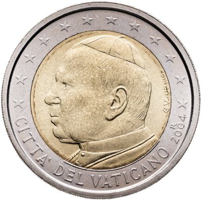 купить Ватикан 2 евро (euro) 2004 "Портрет Папы Иоана Павла II"