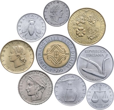 купить Италия годовой набор из 9 монет 1993