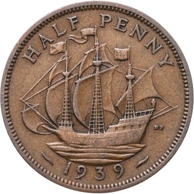 купить Великобритания 1/2 пенни (penny) 1939