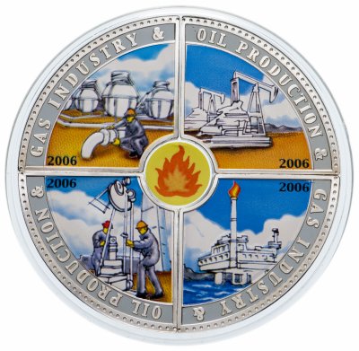 купить Набор из 4-х монет 50 центов 2006 "Газо и нефтеперерабатывающая промышленность" в капсуле