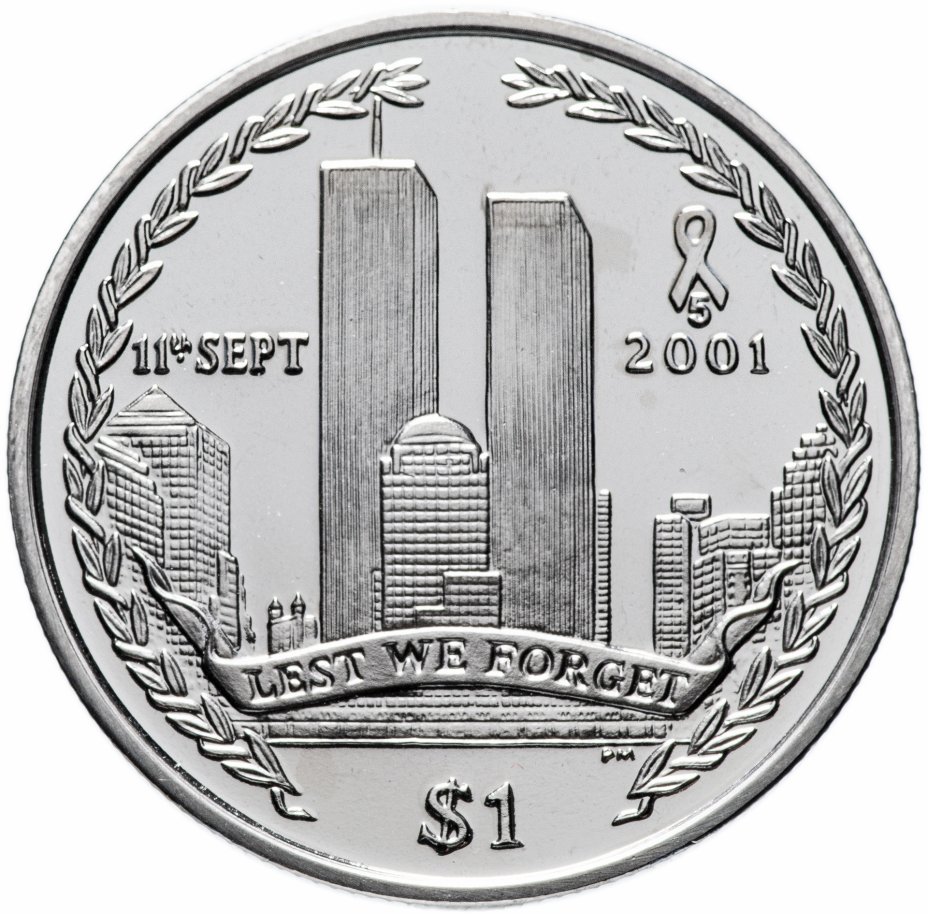 купить Британские Виргинские острова 1 доллар (dollar) 2006 9/11-Всемирный торговый центр 5 лет трагедии