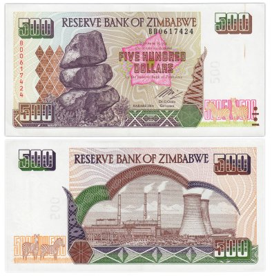 купить Зимбабве 500 долларов 2004 год Pick 11b