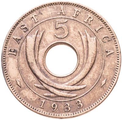 купить Британская Восточная Африка 5 центов (cents) 1933