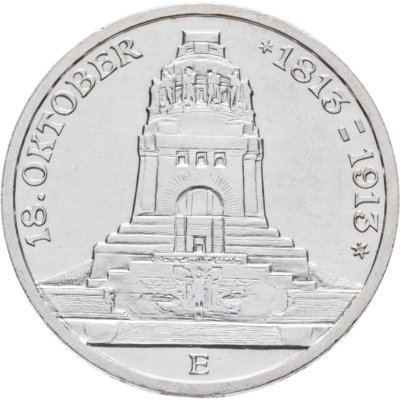 купить Германская империя, королевство Саксония 3 марки (mark) 1913 E 100 лет битвы при Лейпциге (битве народов)